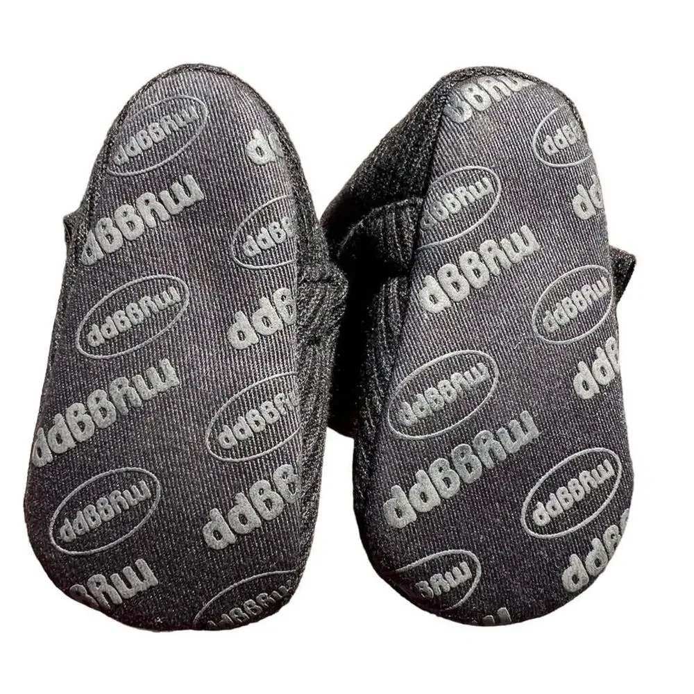myggpp Baby Infant Booties Ankle Boots with Bow Black Soft Sole Fleece Lined